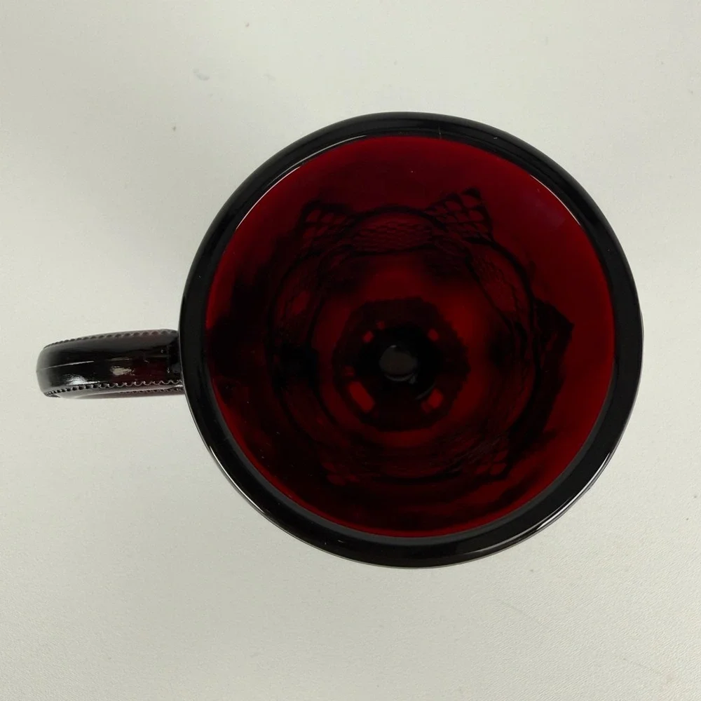 Vintage Avon 1876‎ Cape Cod Ruby Red Glass Pedestal Drinking Cup/Mug
